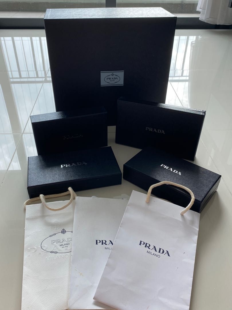 Authentic Prada Boxes and Paper Bags, Luxury, Accessories on Carousell