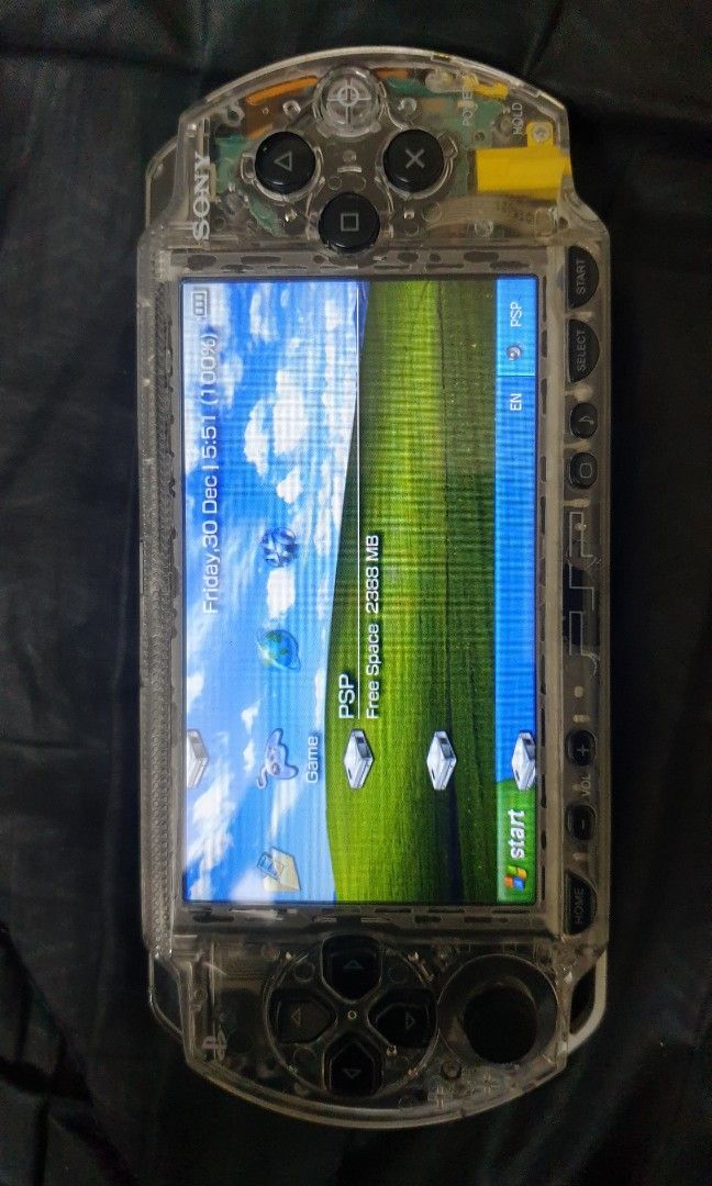 PSP 1000 (Modded IPS Screen + Clear Shell), Video Gaming, Video Game