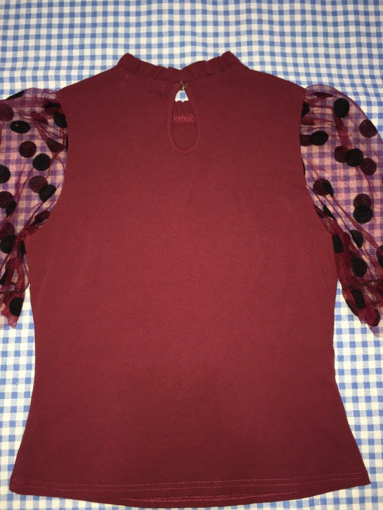 Red wine color top, Women's Fashion, Tops, Other Tops on Carousell