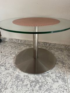 1 No. Round & 1 No. Oval coffee tables with stainless steel legs