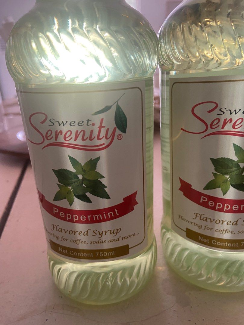 2 Serenity Mint Syrup for Coffee (Category: Beverages) located in Tabuk. Submitted by classicseconds (Listing ID 1206106749, Image 3). Description: Get 2 for 500 SF 70 Bought so many Exp 2024.