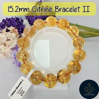 [Singapore In-Stock] 15.2mm Citrine Bracelet For Wealth Fetching 黄水晶手串
