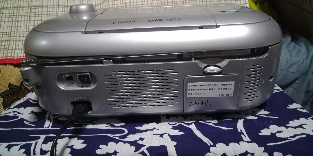 Sony Portable Audio System (Category: Portable Music Players) located in Pasay City. Submitted by marineljapansurplus (Listing ID 1206118795, Image 3). Description: Sony Personal Audio System Model: ZS-R110CP CD: Not working (cover is always open) Radio: Working 👍 (AM complete, FM upto 90mhz) USB slot: Working 👍 SD: Working 👍 Power Supply: 110v 13W Price: ₱1,350 Loc. Pasay City, Brgy 139.