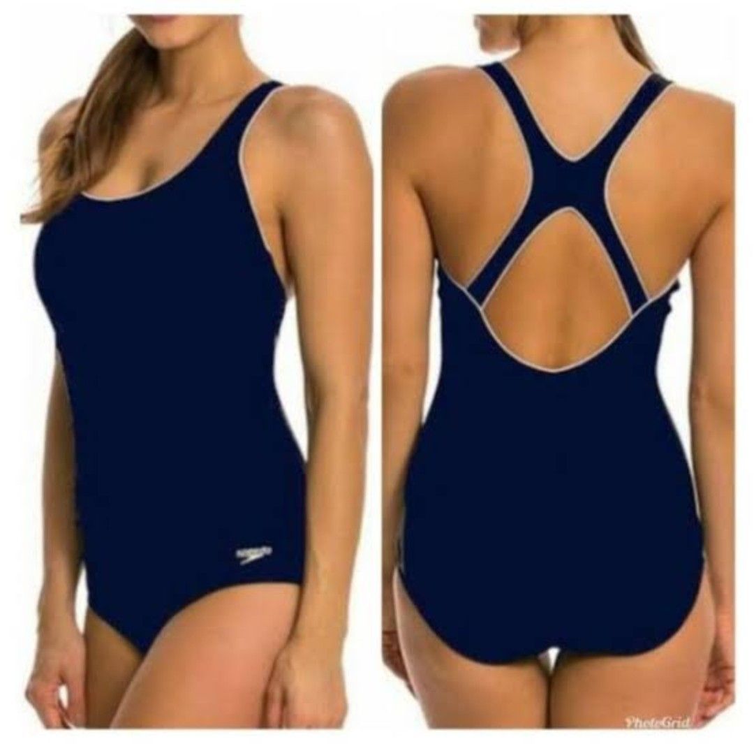 Speedo Ultraback Navy Blue One Piece Swimsuit Womens Fashion