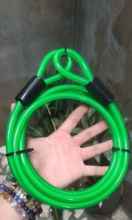 steel metal  cable cord with rubber neon green coated made in Japan brand new