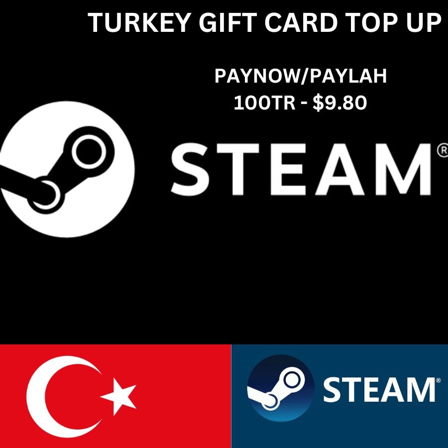 Turkey Steam Wallet Gift Card TL Top Up, Video Gaming, Gaming