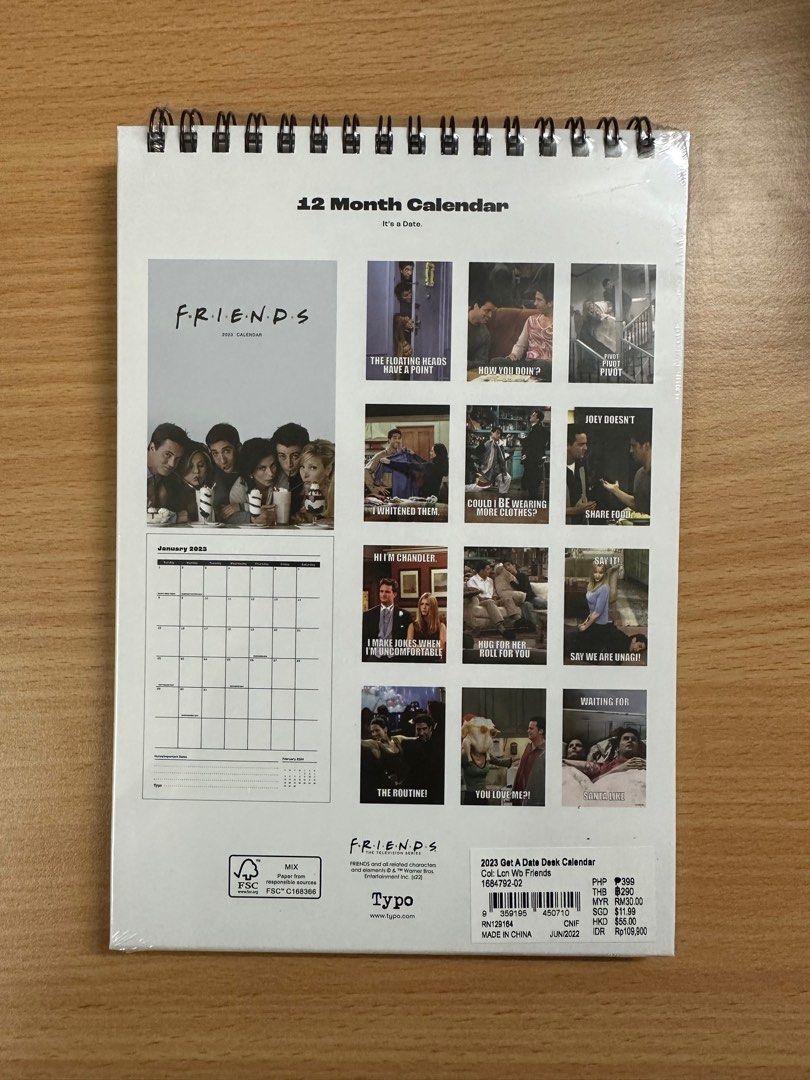 TYPO 2023 Friends Calendar, Hobbies & Toys, Stationery & Craft