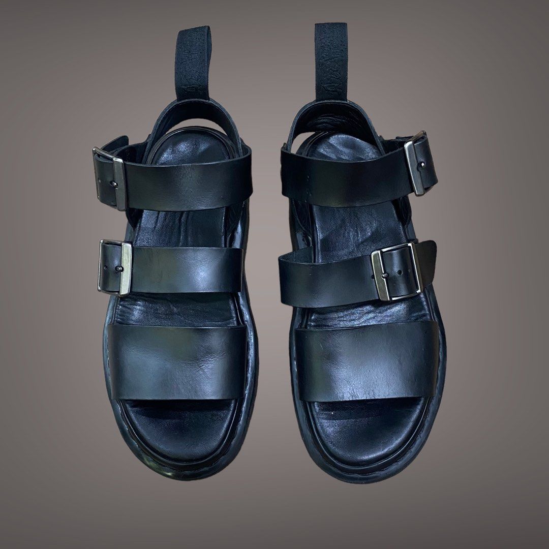 Black shore gryphon strap sandals deals