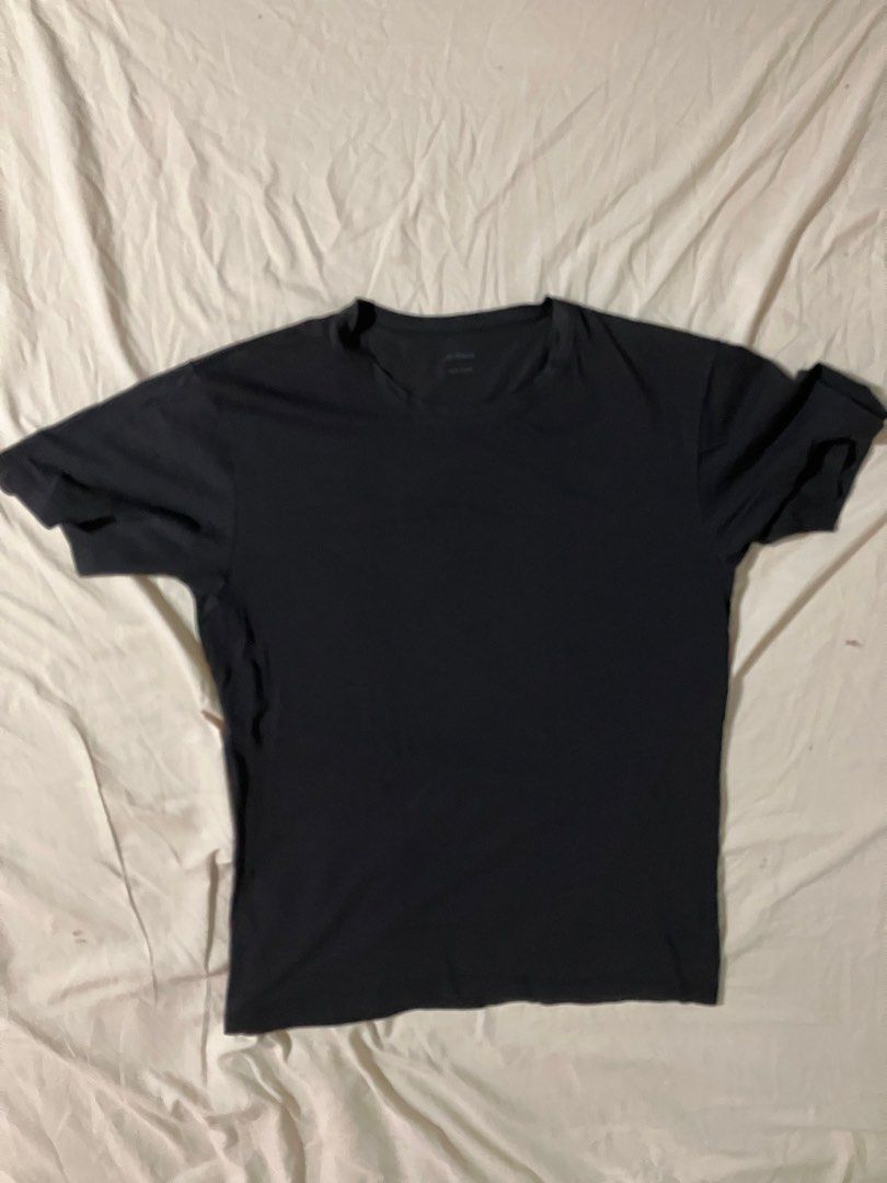 Uniqlo AIRism T-Shirt Homme Manches Courtes – Bleu Marine – Taille XL