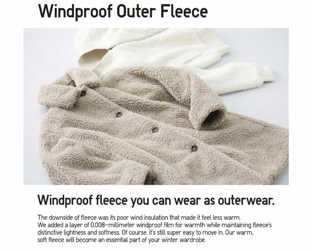 WINDPROOF OUTER SINGLE BREASTED FLEECE COAT