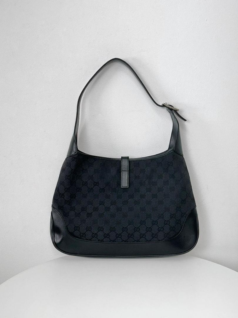 Vintage Gucci Black GG Fabric Jackie Bag Luxury Bags Wallets