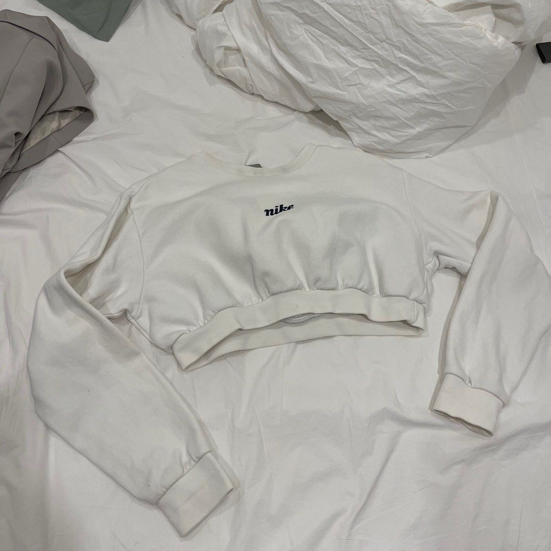 White nike crop sweater cheap