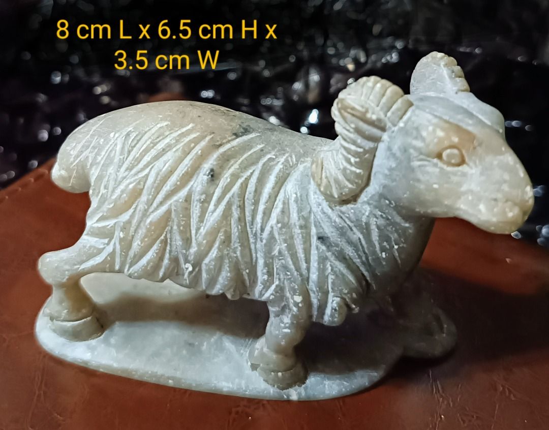 Vintage Soapstone Ram Carving (Category: Other Home Decor) located in Las Pinas. Submitted by mirlynncurioshop (Listing ID 1206097728, Image 1). Description: Hand-carved and detailed Can be added to your natural stones collection In very good condition, without cracks or broken parts MOP: GCash, LBC COD/COP MOD: Lalamove, LBC, rider booked by buyer Shipping fee c/o buyer Location: Las Pinas.
