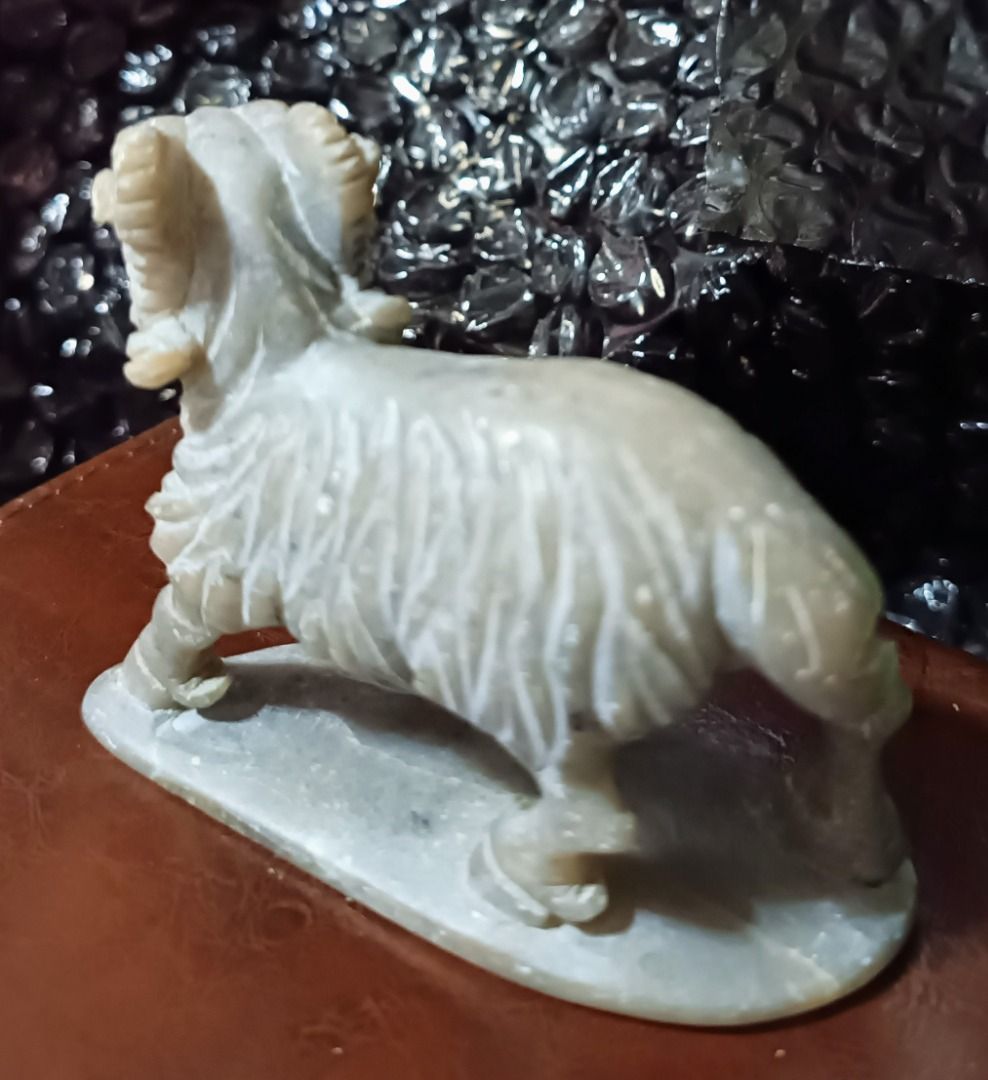 Vintage Soapstone Ram Carving (Category: Other Home Decor) located in Las Pinas. Submitted by mirlynncurioshop (Listing ID 1206097728, Image 3). Description: Hand-carved and detailed Can be added to your natural stones collection In very good condition, without cracks or broken parts MOP: GCash, LBC COD/COP MOD: Lalamove, LBC, rider booked by buyer Shipping fee c/o buyer Location: Las Pinas.