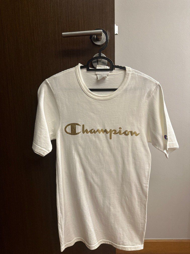 Gold and white champion shirt store