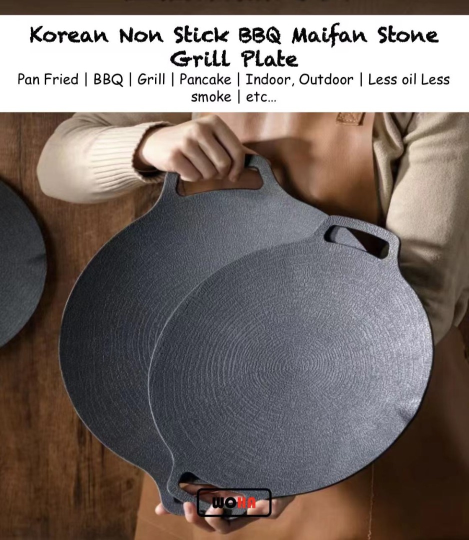 Korean BBQ Grill Pan with Maifan Stone Coated Surface Non-Stick