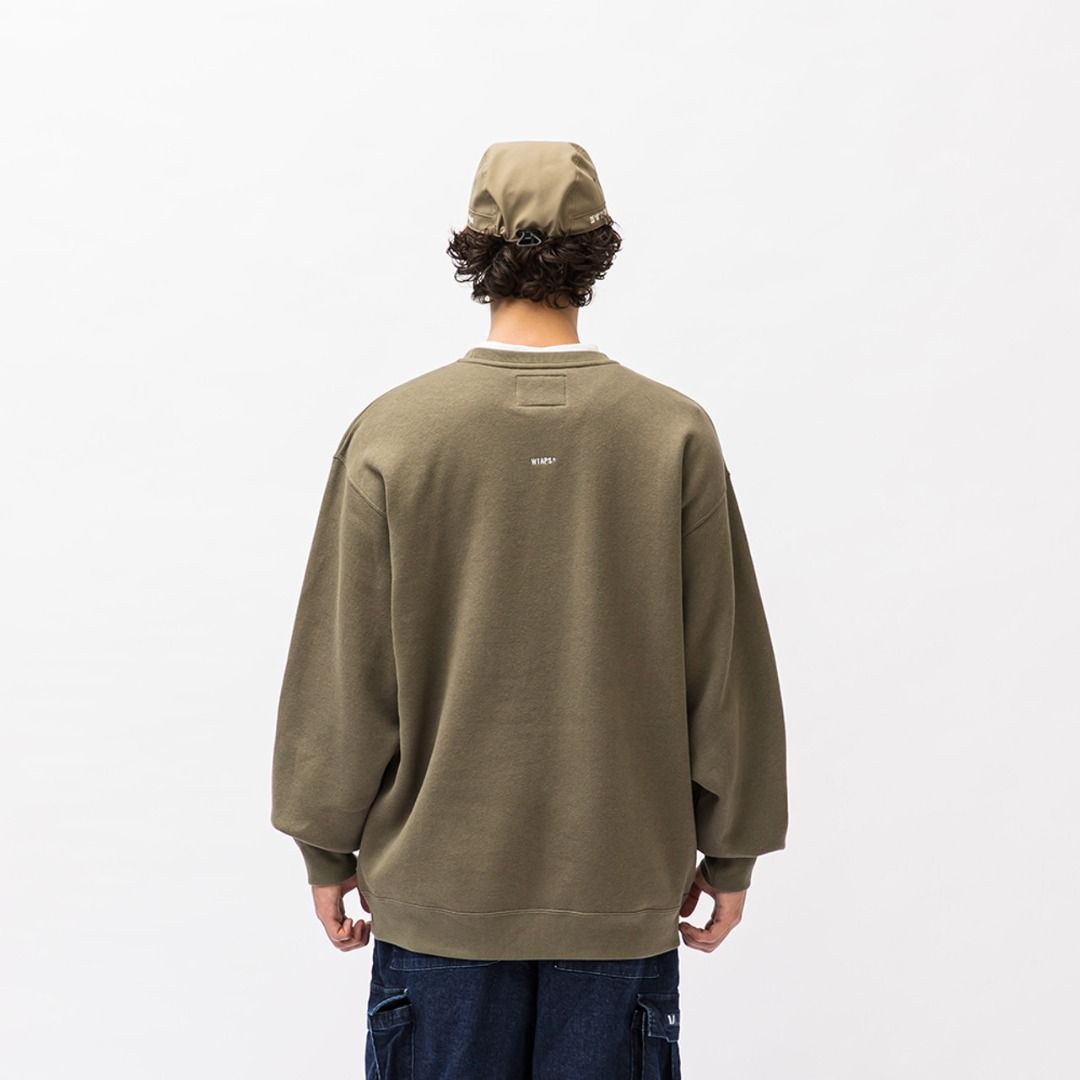 WTAPS 22AW AII 01 / SWEATER / COTTON. SIGN - 222ATDT-CSM08 - OLIVE