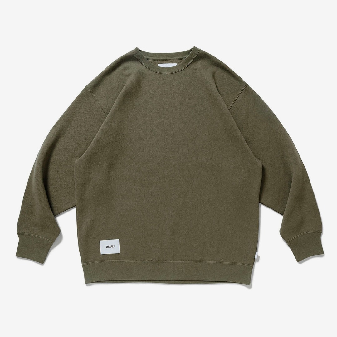 WTAPS 22AW AII 01 / SWEATER / COTTON. SIGN - 222ATDT-CSM08 - OLIVE  