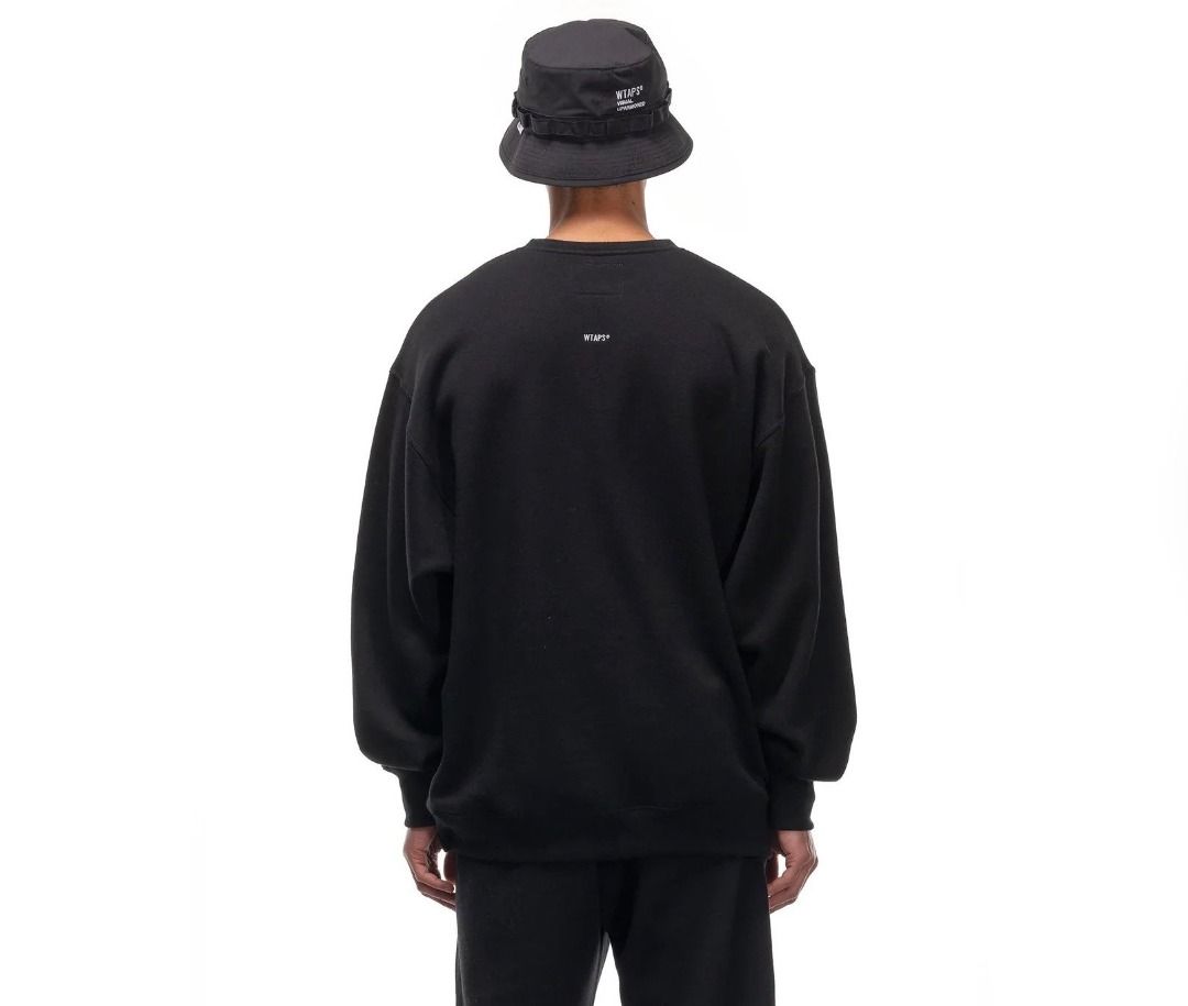 WTAPS 22AW AII 01 / SWEATER / COTTON. SIGN - 222ATDT-CSM08 - BLACK 