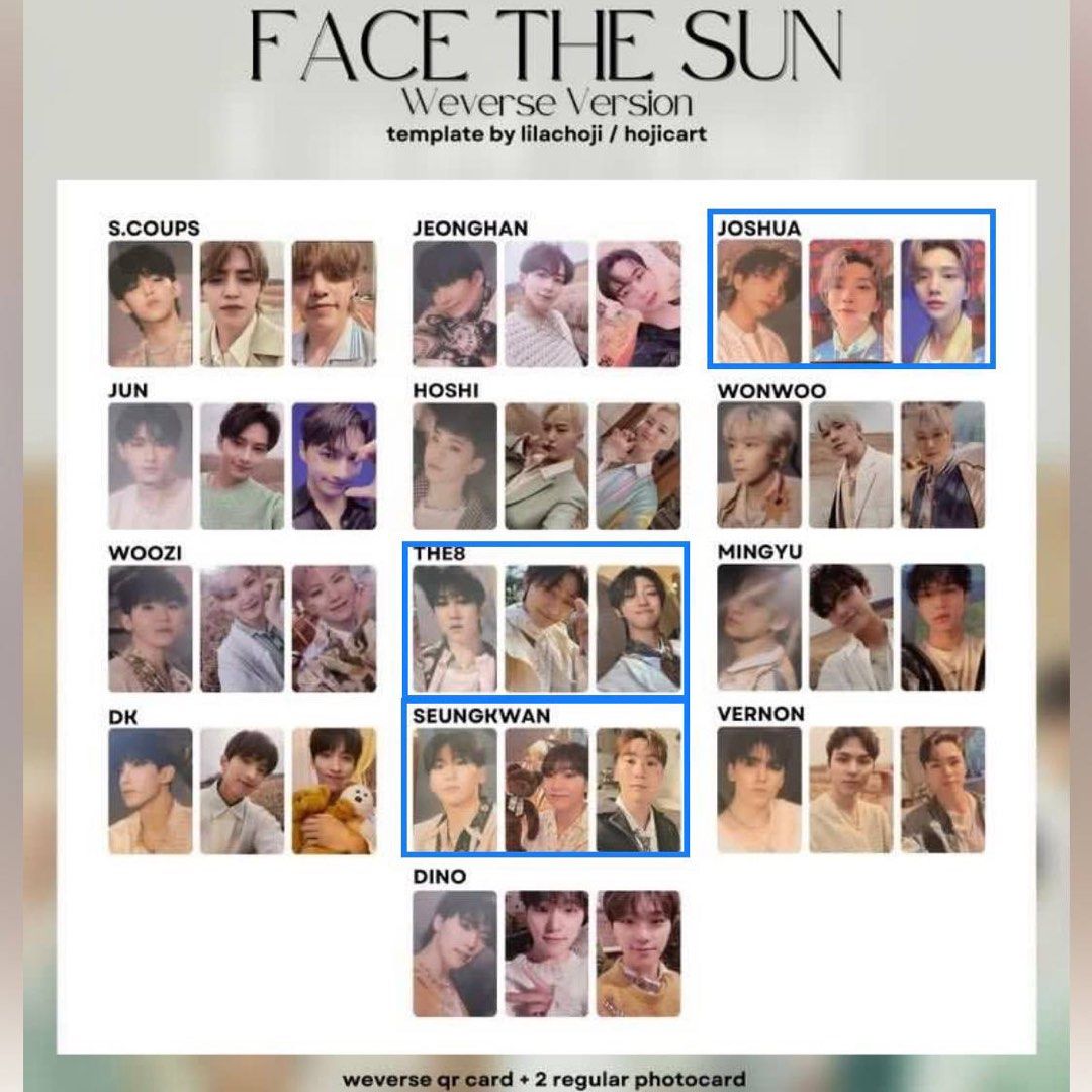 SEVENTEEN face the sun ディエイト Weverse特典 SEVENTEEN Face the Sun Photo Card Weverse Album ver