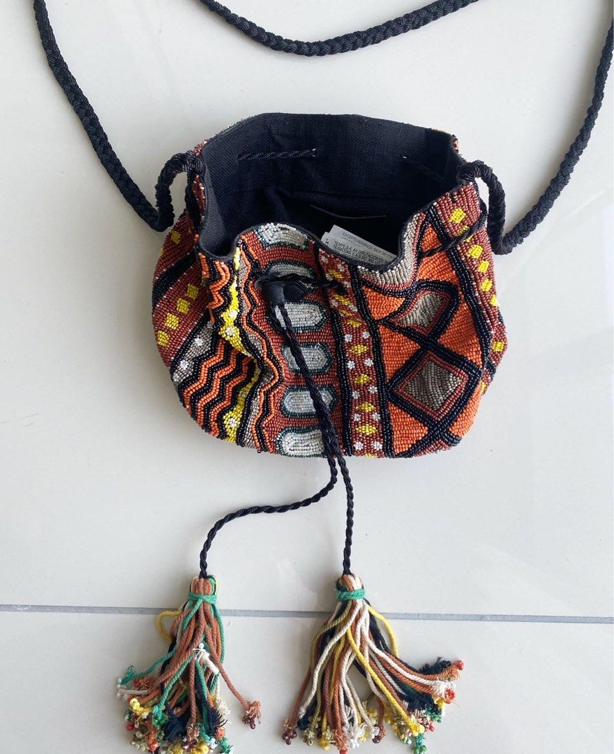 Zara mini beaded bucket bag cheap