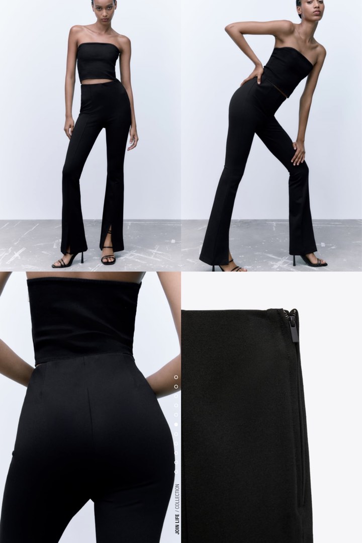 Zara Black Flared Leggings Women s Fashion Bottoms Other