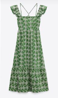 ZARA BRAND NEW EMBROIDERED MIDI DRESS