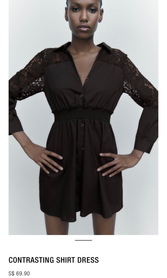 Zara lace best sale shirt dress