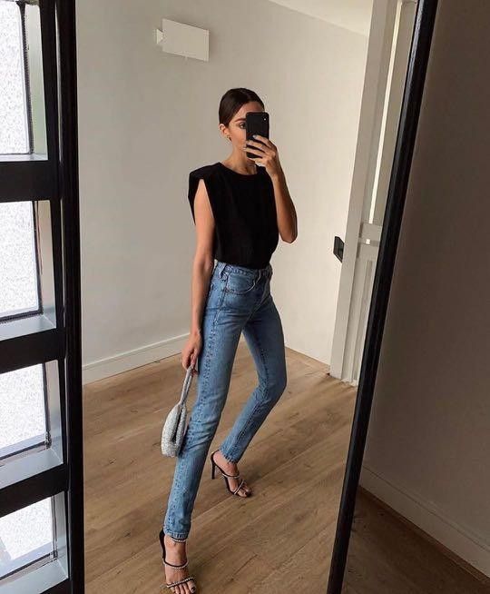 Zara shoulder pad tshirt shop