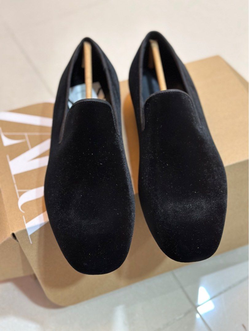 Zara velvet shoes on sale