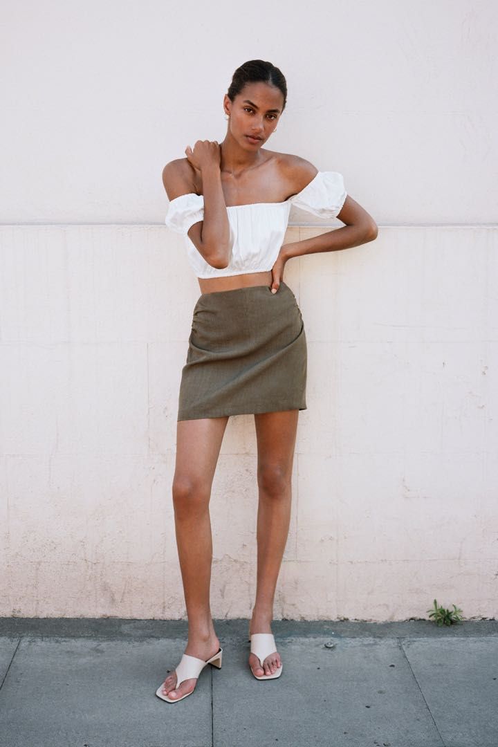 Zara White Satin Off-Shoulder Cropped Top, Women's Fashion, Tops, Blouses  on Carousell