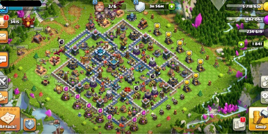 100 Clash Of Clans Th13 Semi Maxed Name Change Available Magic Scenery,  Video Gaming, Video Games, Others On Carousell