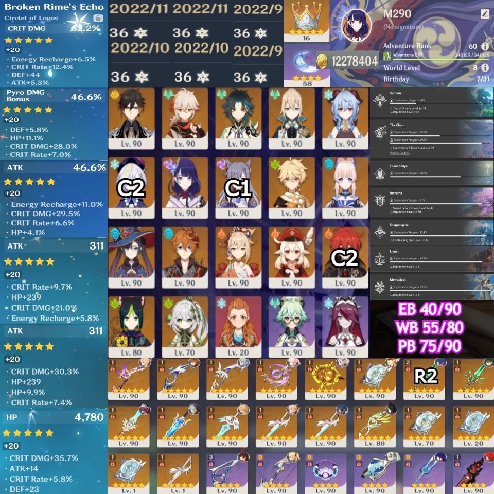 Genshin Impact AR55+ endgame account >, Video Gaming, Gaming