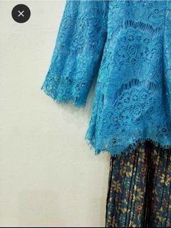 9-10yr|XS•MODERN KEBAYA •MODERN KURUNG•KEBAYA  SET•KEBAYA  PLISSE•LACED KEBAYA•BLUE SAPPHIRE•BEST FIT XS