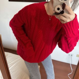 聖誕節 過年 紅色dress code 毛衣 紅色毛衣