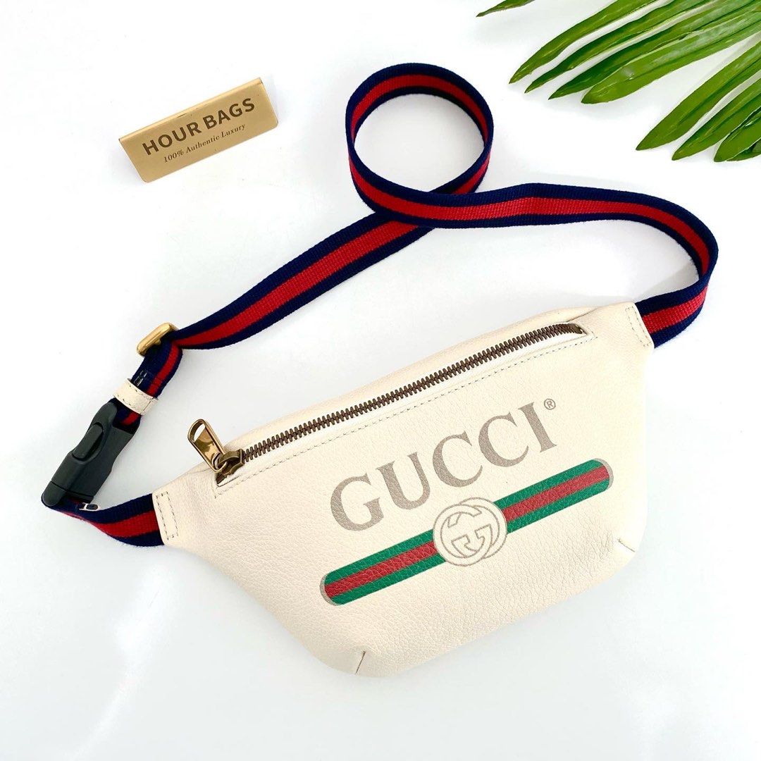 Authentic Gucci White Calfskin Bum Bag Luxury Bags Wallets