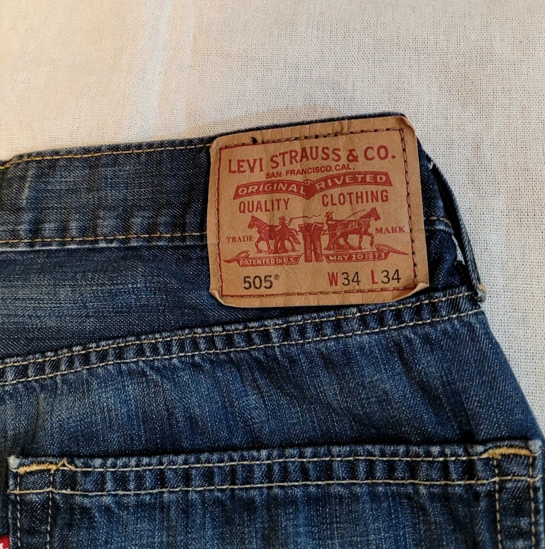 美版Levis 505 Vintage Classic Blue Jeans 洗水藍牛仔褲W34 L34 100