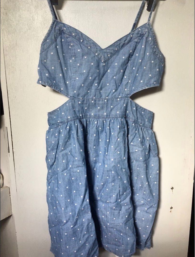 REPRICED!!! Abercrombie & Fitch Cut Out Chambray Dress, Women's Fashion ...