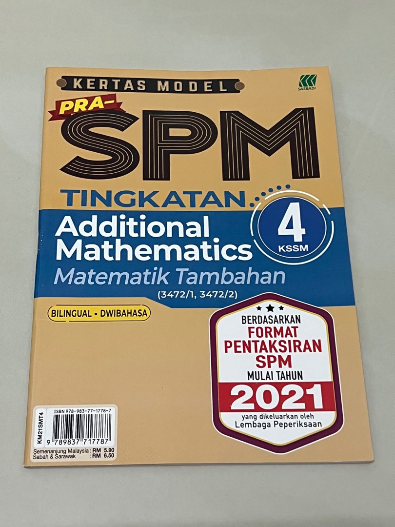 ADDITIONAL MATHEMATICS/MATEMATIK TAMBAHAN KERTAS MODEL PRA SPM KSSM ...