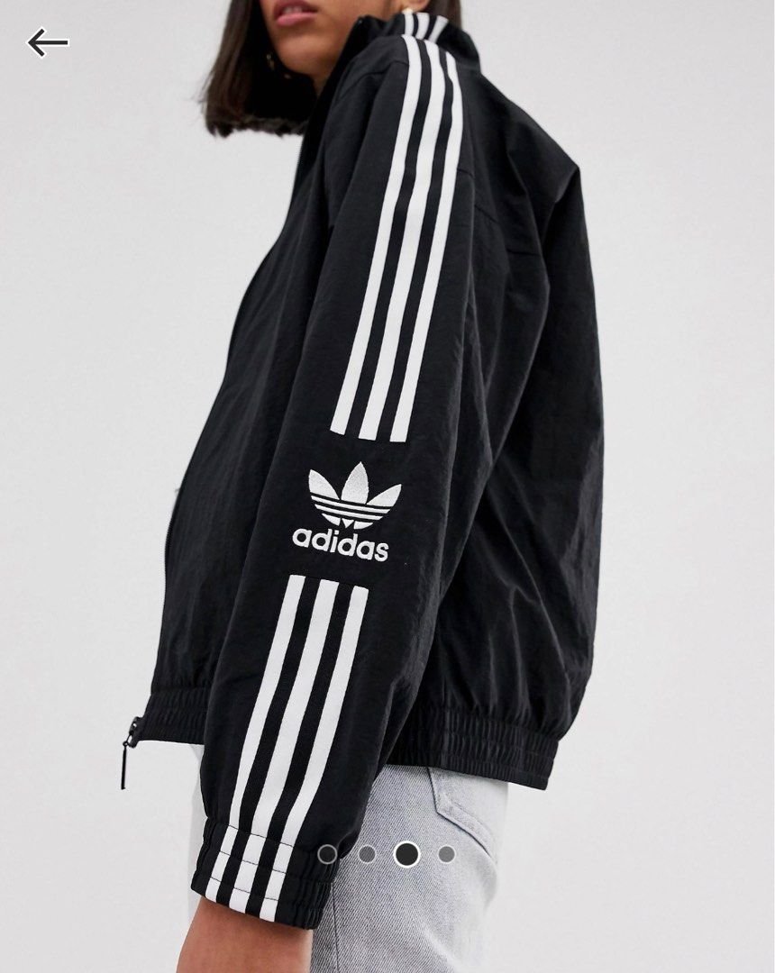 Adidas originals locked up shop logo track jacket in black