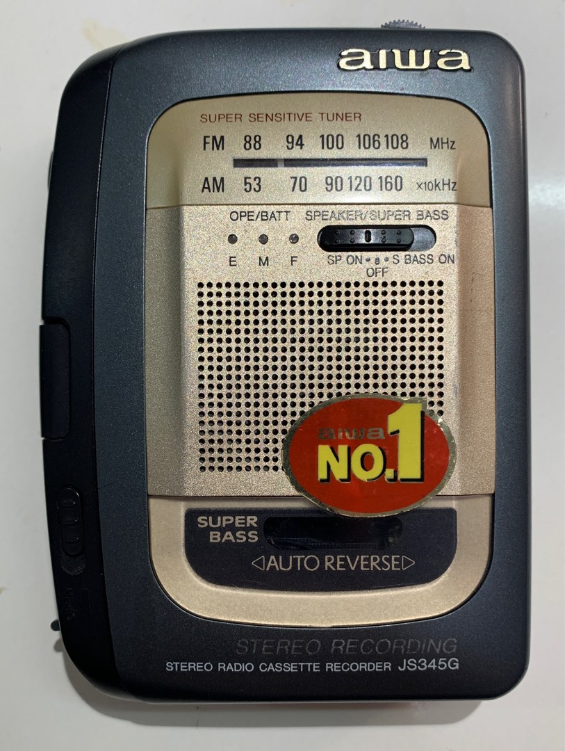 Aiwa cassette recorder Walkman JS345 with Sony stereo Microphone, Audio