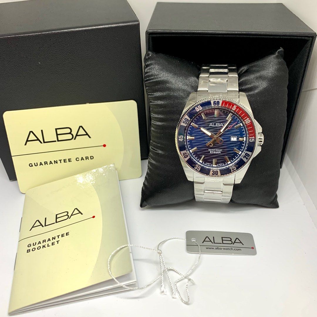 ALBA VJ32 X323 ACTIVE BLUE STAINLESS x QUARTZ MEN S WATCH 227001364