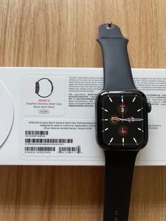Apple Watch Series 6 Graphite Stainless Steel Case Black Sport Band