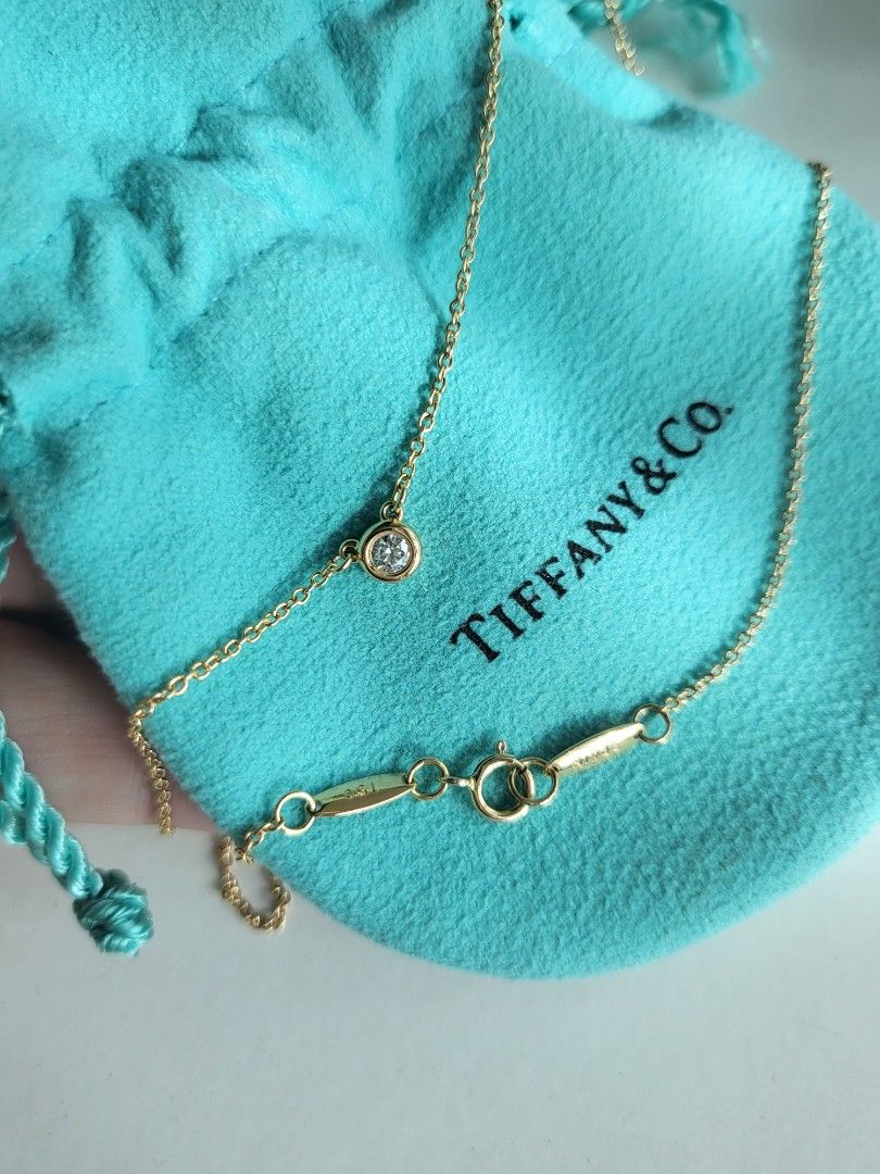 Authentic Tiffany Diamond by the Yard necklace in 18K Gold, Women's