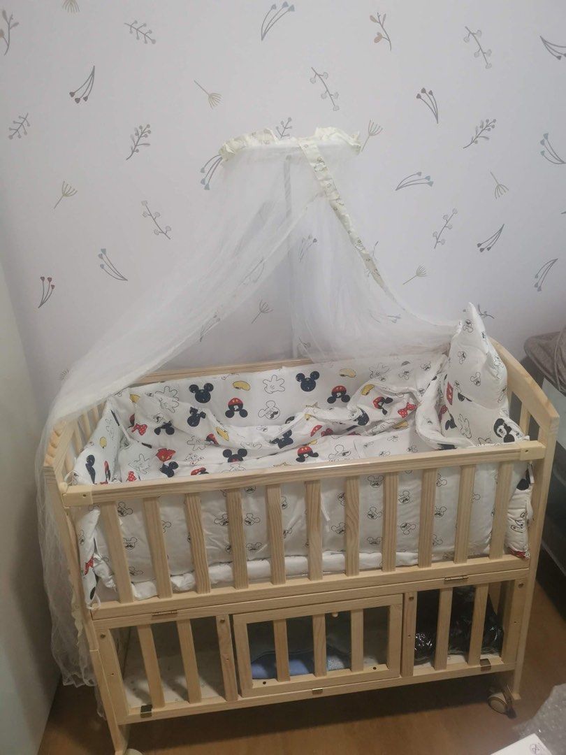 Baby Cot with storage, Babies & Kids, Baby Nursery & Kids Furniture