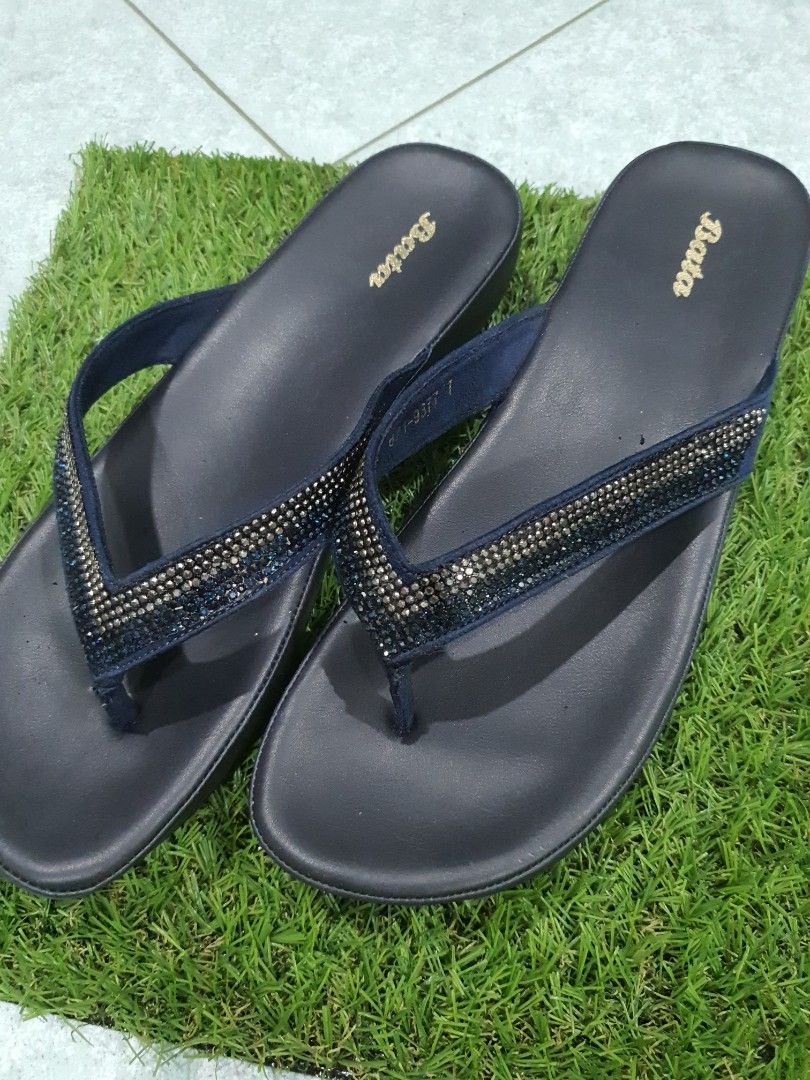 Bata dark navy embellished sandals bata 