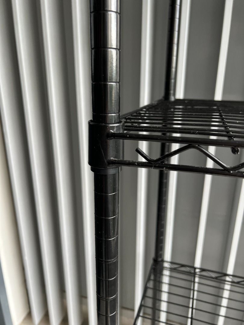 Black 5Tier Steel Wire Shelving Unit Indoor Outdoor Balcony Heavy Duty