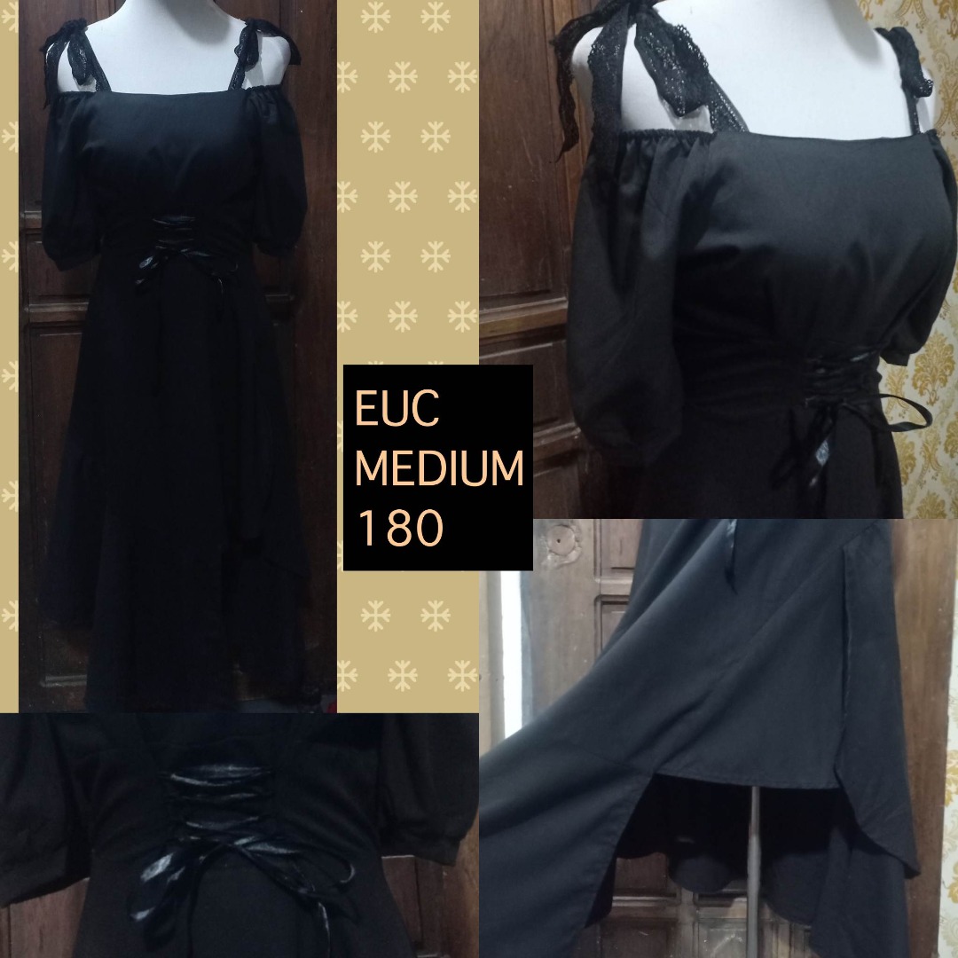Asymmetrical Goth Dress with Dramatic Sleeves
