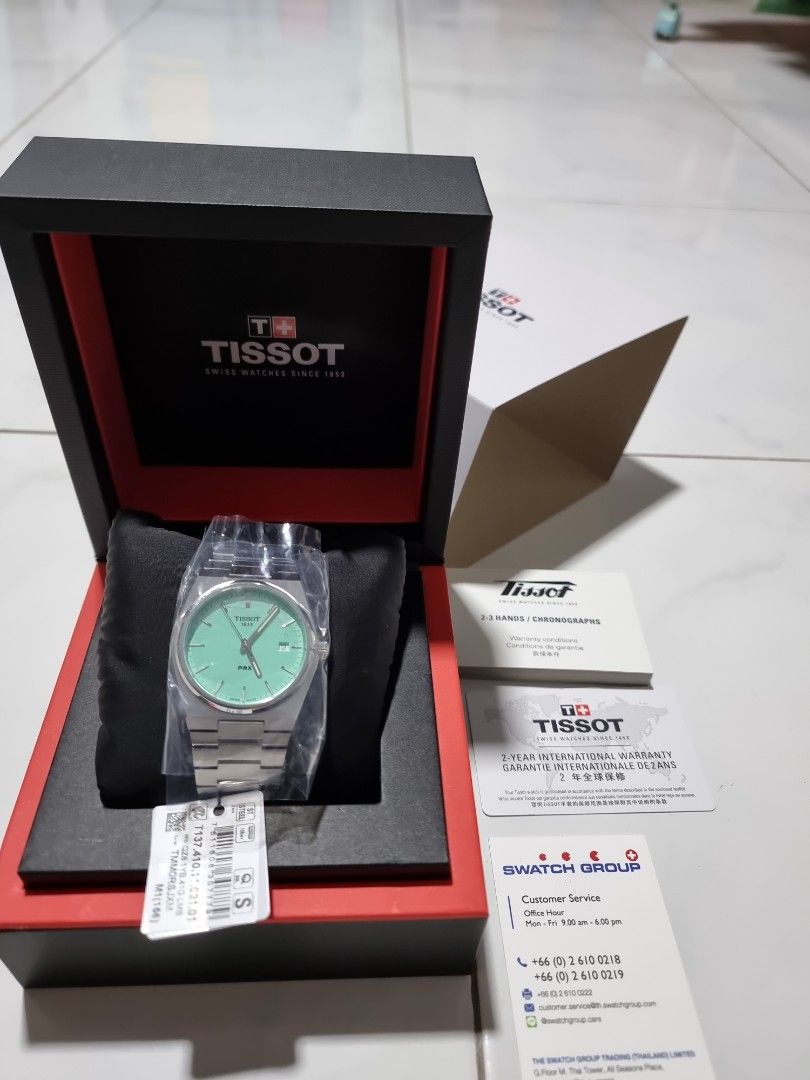 BNIB Tissot PRX quartz Mint / Tiffany blue, Luxury, Watches on Carousell