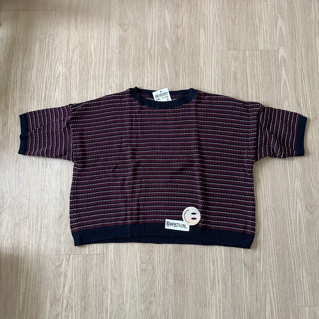 BNWT Brandy Melville Maroon Striped Knit Top, Women's Fashion, Tops, Shirts  on Carousell
